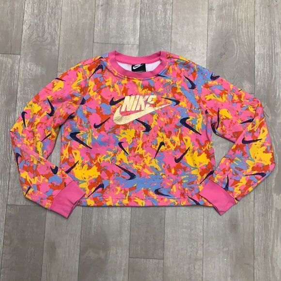 Girls Nike Standard Fit Cropped‎ Crewneck Sweatshirt - Picture 1 of 6